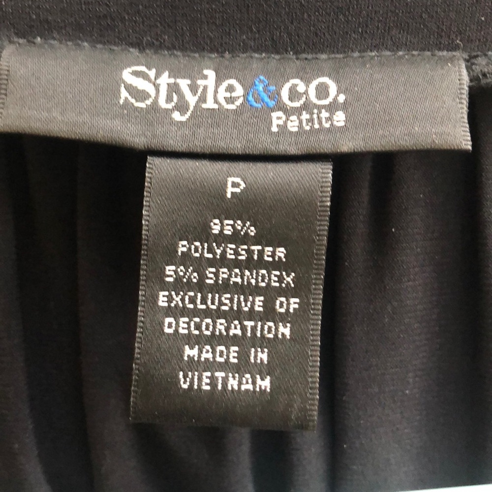 {Style & Co} NWOT Polished Black Jeweled Day Dress - Picture 4 of 5